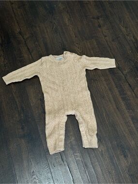 Old Navy Cream Cable-Knit Baby One-Piece Romper